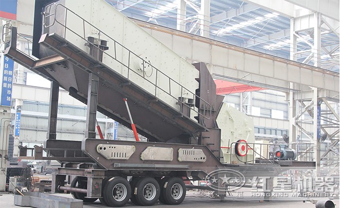 紅星鵝卵石打石機(jī)破碎、篩分一體化作業(yè)