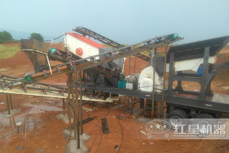 移動三合一重錘破碎線現(xiàn)場