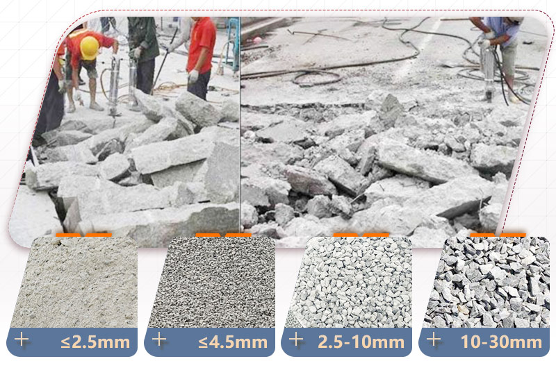 混凝土破碎成品規(guī)格多，用途廣